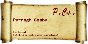 Parragh Csaba névjegykártya