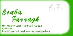 csaba parragh business card